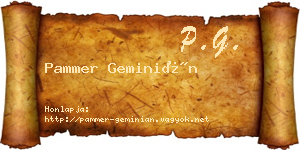 Pammer Geminián névjegykártya